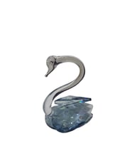 Minik Mavi Kuğu Kristal Cam El Yapımı 6x7cm Tekli Biblo