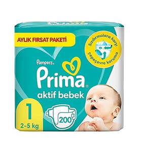 Prima No.1 Aktif Bebek 200 Adet