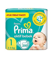 Prima No.1 Aktif Bebek 200 Adet