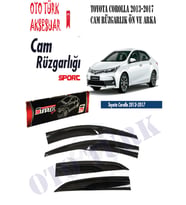 Toyota Corolla 2013 2017 Mugen cam rüzgarlık 4 lü takım (Siyah)