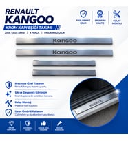 Renault Kangoo Krom Kapı Eşiği Takımı 2008-2021 Arası 4 Parça Paslanmaz Çelik