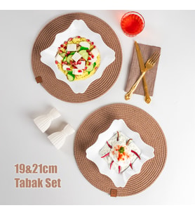 Porsima Porselen 2li Sunumluk Kase Mini Kahvaltılık Şekerlik Reçellik Sosluk Çerezlik Kase Seti 19x21 Cm