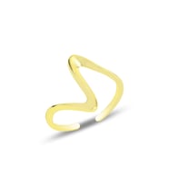 Gümüş altın yaldızlı dalga ayarlamalı yüzük SGTL11825GOLD (Rose)