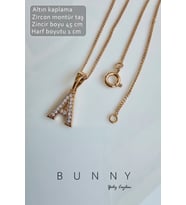 MINI HARF KOLYE ZIRKON TAŞ ALTIN KAPLAMA