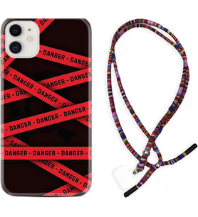 Apple iPhone 11 12 13 Mini Kılıf Boyun Asklı Rasta Silikon Danger 1372