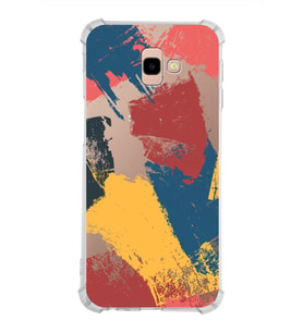 Samsung Galaxy J4 Plus  Köşe Korumalı Antişok Kapak Brush Stroke Tasarımlı Şeffaf Silikon Kılıf