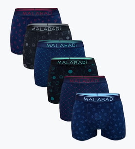 Malabadi Desenli Modal Erkek Boxer 6 Adet 6M252 (Karışık)