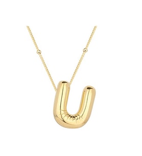 Gümüş Gold Balon U Harfi Kadın Kolye CSR2185077