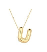 Gümüş Gold Balon U Harfi Kadın Kolye CSR2185077