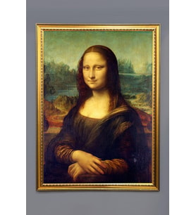 Mona Lisa Desenli Dijital Baskılı Kadife Kumaş Çerçeveli Tablo TBL0033 (Çok Renkli)