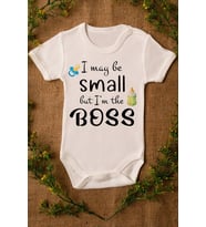 Unisex Ekru Bebek Small Boss Baskılı Çıtçıtlı Body