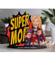 BK Gift Kişiye Özel Aile Karikatürlü 3D Ahşap Biblo, Anneler Günü Biblo, Ahşap Biblo, Anneye Hediye, Ev Dekoru-3