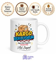 Kargo Bekliyorum Yazılı Komik Kupa Bardak Esprili Hediye Porselen Mug