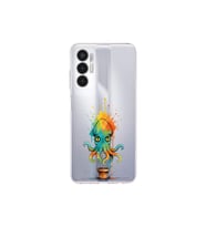 Tecno Pova 3 ile uyumlu Splash ahtapot tasarımlı şeffaf silikon kılıf
