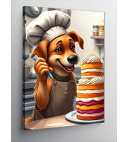Kanvas Tablo Köpek Ve Pancake Eğlencesi