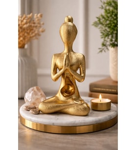 22cm Tasarım Yoga bBeden Zihin Meditasyon Figürü Ofis Ev Biblo Obje Hediyelik