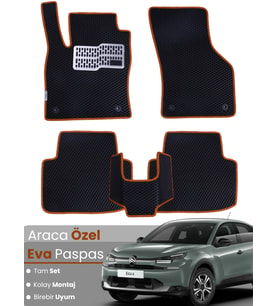 CİTROEN E-C4X ELEKTRİKLİ (2023-2024) Uyumlu EVA Paspas Tam Set–Araca Özel,Su Geçirmez