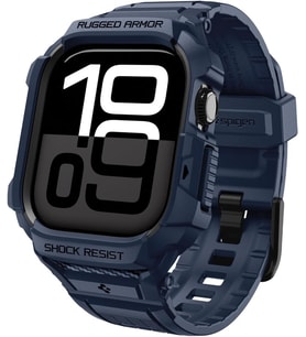 Apple Watch 46mm Seri 11/10 ile Uyumlu Kılıf & Kordon Kayış Rugged Armor Pro 2 Navy Blue - ACS10505