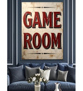 Game Room Retro Oyun Tabelası Dekoratif Kanvas - Mdf Ahşap Tablo
