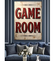 Game Room Retro Oyun Tabelası Dekoratif Kanvas - Mdf Ahşap Tablo