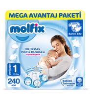 Molfix Bebek Bezi 1 Beden Yenidoğan Mega Avantaj Paketi 240 Adet