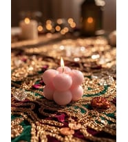 Mumelia Candles BubbleGlow - Doğal Soya Blok Dekoratif Mum - 5'li - Pembe
