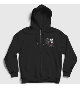 Presmono Unisex Siyah Mikasa Anime Attack On Titan Fermuarlı Kapüşonlu Sweatshirt 124400tt