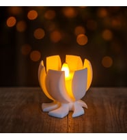 Lotus Çiçeği Tasarımlı LED Mumluk – Dekoratif Ortam Aydınlatması