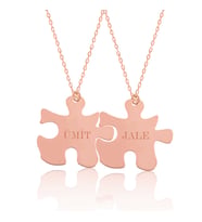 Gümüş Rose Kişiye Özel Puzzle İsimli Kolye