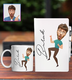 Kişiye Özel Karikatür Tasarım Defter Kalem Kupa Hediye Seti 96229