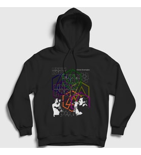 Presmono Unisex Siyah Poster Linkin Park Kapüşonlu Sweatshirt 98487tt