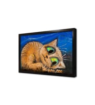 Sevimli Kedi Çerçeveli Mdf Tablo