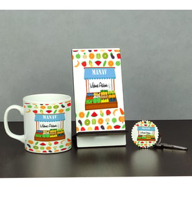 Manav Üçlü Set (Kupa + Telefon Standı + Anahtarlık)
