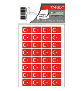 Tanex Bayrak Sticker 22X16Mm 2Li Byrk-104 paketli - 3 adet