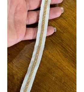 SARFI ZİRKON TAŞLI BEYAZ ŞERİT DİKİŞ GİYİM AKSESUARI EN 1 CM (1 METRE )