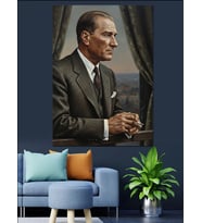 Mustafa Kemal Atatürk Dekoratif Kanvas - Mdf Ahşap Tablo