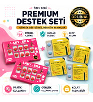Bayanlara Özel Enerji Takviye 130 Mg Lady Era 16 Tablet+V-100 Mg Günlük Erkeklere Özel Takviye Edici 16 tablet