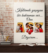 BK Gift Kişiye Özel Fotoğraflı Aşk Tasarımlı Kanvas Tablo-3, Ev Hediyesi, Arkadaşa Hediye, Sevgiliye Hediye