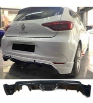 Renault Clio 5 Arka Ek Difüzör Parlak Siyah Plastik 2019 2020 2021 2022 Arka-difizör-bodykit-ek