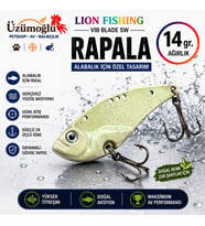 ÜZÜMOĞLU Lion Fishing Vib Blade SW Rapala 14gr 55mm Doğal Yeşil Titreşimli Sahte Balık Alabalık Yemi
