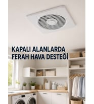 150 mm Havalandırma Aspiratörü 20,8 x 20,8 cm 320 m³/h 20 W Duvar ve Tavan Montajlı Fan