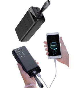 Taşınabilir Powerbank 50.000 Mah 4 Girişli Hızlı Şarj Led Göstergeli Fenerli Şarj