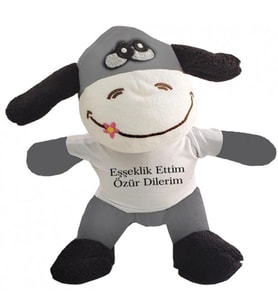 Oyuncak Peluş Eşeklik Ettim Tişörtlü Eşek