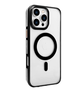 iPhone 16 Pro Gleam Pc Sert Magsafe Kılıf - Şeffaf-siyah