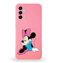 Samsung Galaxy M23 Uyumlu Lansman Kılıf Altı Kapalı İçi Kadife  Minnie Mouse-E Tasarımlı  Kapak (Şeffaf)
