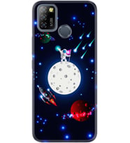 Infinix Smart 5 Kılıf Silikon Desen Ay ve Astronot 1694