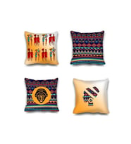 Kırlent Kılıfı 4lu Dijital Baskılı African Desen Baskılı Renkli 40x40 (Çok Renkli)