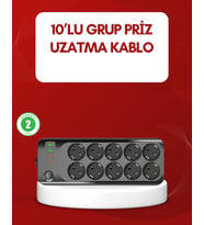 Usb Type-C Destekli 10’Lu Grup Priz Termal Korumalı 2M Kablo 2500W