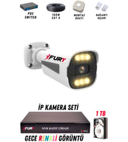 FURY 1 Kameralı Ip Güvenlik Kamerası Seti 4mp Gece Renkli Su Geçirmez 1506 1TB