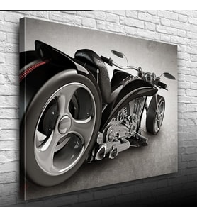 Siyah Concept Motosiklet Kanvas Tablo 50 x 70